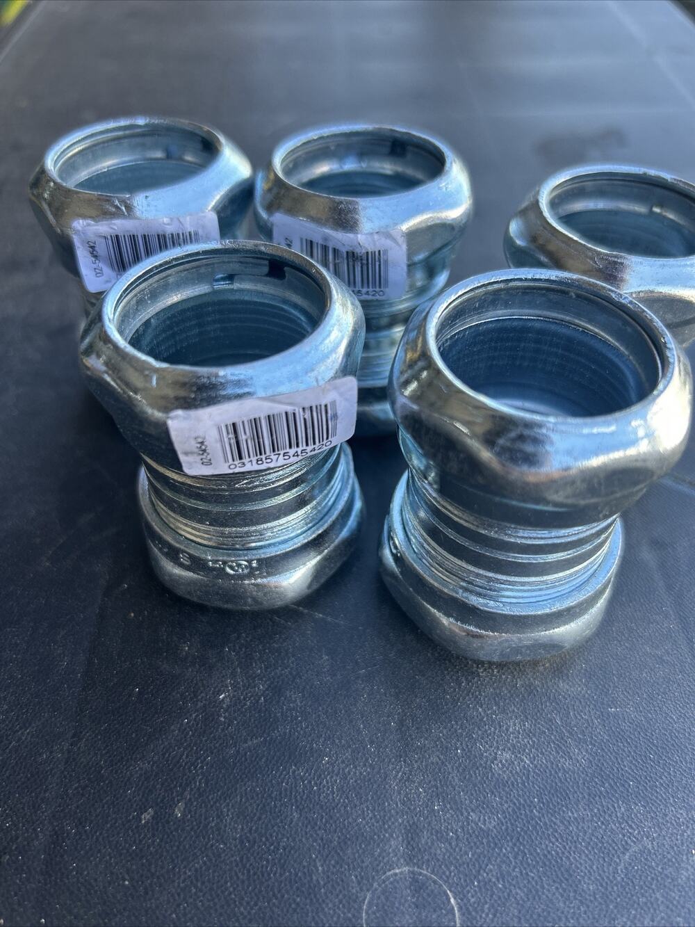 Sigma / Pro Connex 1-inch Steel Compression Coupling / Concrete Tight - Lot Of 5